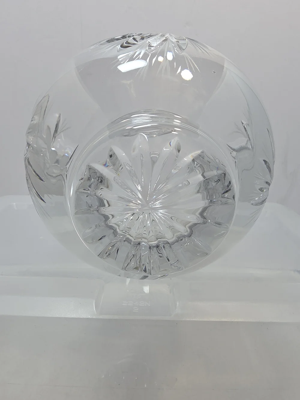 Vintage Cut Crystal Pinwheel Liquor Whiskey Decanter With Stopper 10”